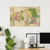 Noord-Amerika, Azië Poster (Thuiskantoor)