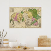 Noord-Amerika, Azië Poster (Keuken)