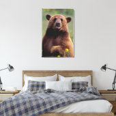 Noord-Amerika, Californië, beer kaneel zwart Canvas Afdruk (Insitu (Slaapkamer))