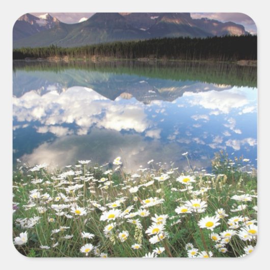 Noord-Amerika, Canada, Alberta, Banff National 2 Vierkante Sticker (Voorkant)