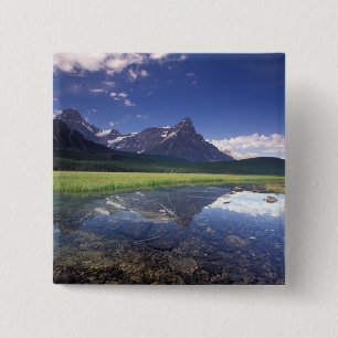 Noord-Amerika, Canada, Alberta, Banff National 3 Vierkante Button 5,1 Cm