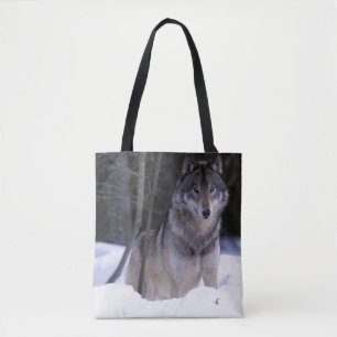 Noord-Amerika, Canada, Oost-Canada, Grijze wolf Tote Bag