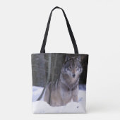 Noord-Amerika, Canada, Oost-Canada, Grijze wolf Tote Bag (Achterkant)