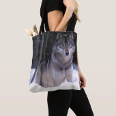 Noord-Amerika, Canada, Oost-Canada, Grijze wolf Tote Bag (Dichtbij)