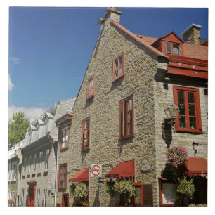 Noord-Amerika, Canada, Quebec, Oude stad Quebec. Tegeltje