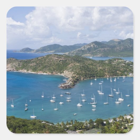 Noord-Amerika, Caribisch gebied, Antigua. Engels Vierkante Sticker (Voorkant)