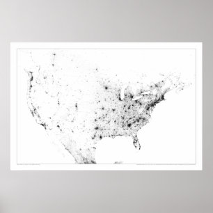 Noord-Amerika Census Dotmap Poster