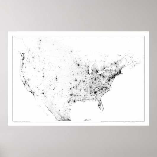 Noord-Amerika Census Dotmap Poster (Voorkant)