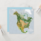 Noord-Amerika door NASA Kaart (Voorkant / Achterkant in situ)