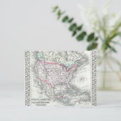 Noord-Amerika en de Antiek Kaart van de Verenigde  (Staand voorkant)