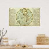 Noord-Amerika en Zuid-Amerika Poster (Keuken)