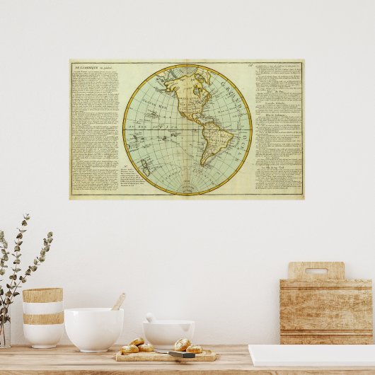 Noord-Amerika en Zuid-Amerika Poster (Keuken)