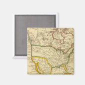 Noord-Amerika gegraveerde kaart Magneet (Voorkant / Achterkant)