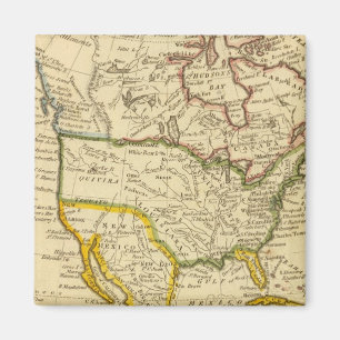 Noord-Amerika gegraveerde kaart Magneet