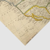 Noord-Amerika gegraveerde kaart Tissuepapier (Detail)