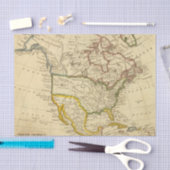 Noord-Amerika gegraveerde kaart Tissuepapier (Craft)