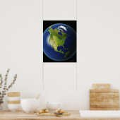 Noord-Amerika gezien vanuit ruimte 2 Poster (Keuken)