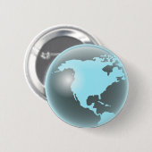 Noord-Amerika Glass Wereldbol Ronde Button 5,7 Cm (Voorkant /achterkant)
