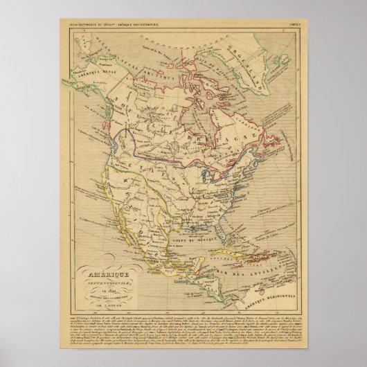 Noord-Amerika in 1840 Poster (Voorkant)