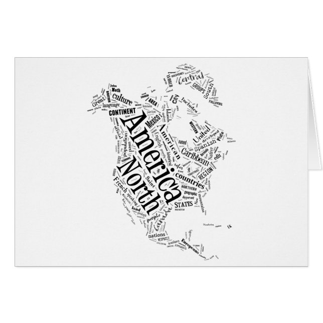 Noord-Amerika in Tagxedo (Voorkant Horizontaal)