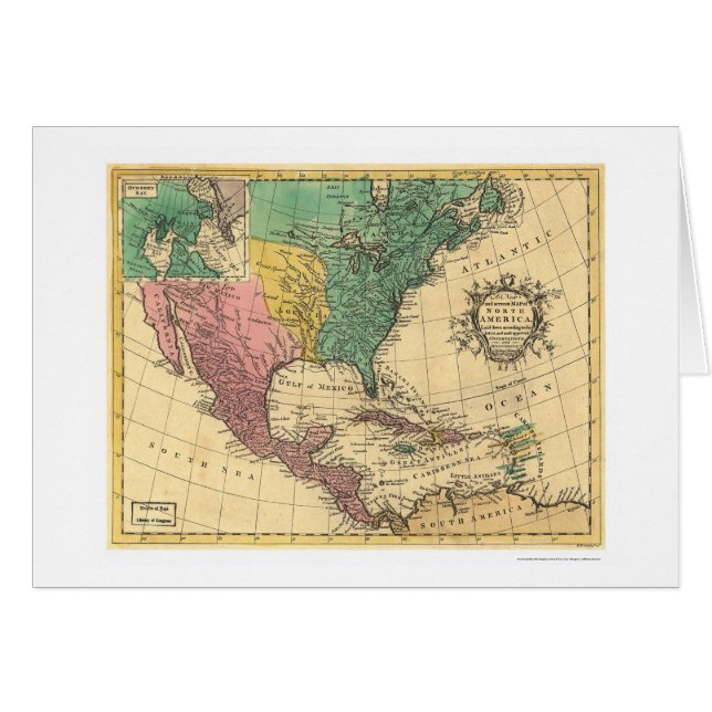 Noord-Amerika Kaart 1763 (Voorkant Horizontaal)
