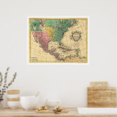 Noord-Amerika Kaart 1763 Poster (Keuken)