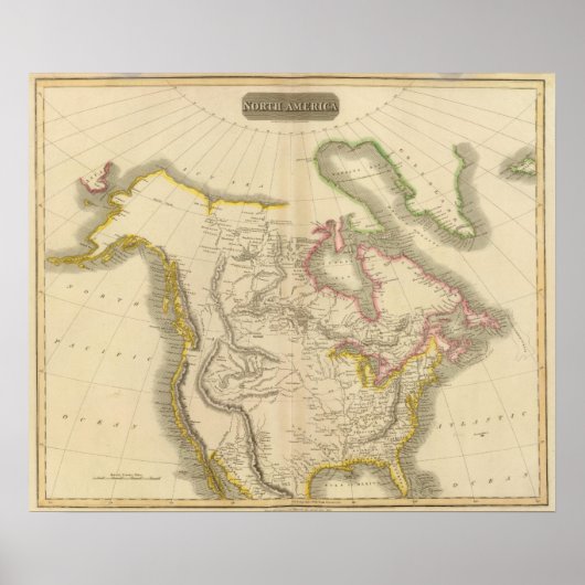 Noord-Amerika kaart 2 Poster (Voorkant)