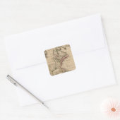 Noord-Amerika kaart 2 Vierkante Sticker (Envelop)