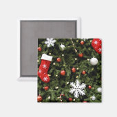 Noord-Amerika. Kerstversiering aan boom. 2 Magneet (Voorkant / Achterkant)