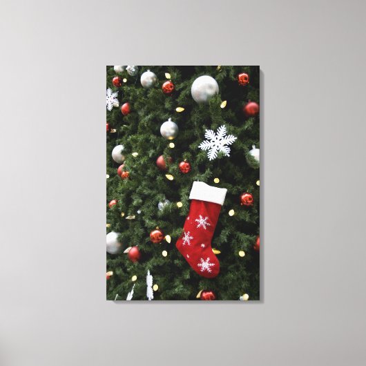 Noord-Amerika. Kerstversiering aan boom. 5 Canvas Afdruk (Voorkant)