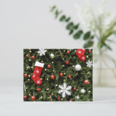 Noord-Amerika. kerstversieringen op boom. 2 Feestdagenkaart (Staand voorkant)