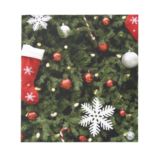 Noord-Amerika. kerstversieringen op boom. 2 Notitieblok (Voorkant)