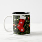 Noord-Amerika. kerstversieringen op boom. 2 Tweekleurige Koffiemok (Links)
