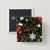 Noord-Amerika. kerstversieringen op boom. 2 Vierkante Button 5,1 Cm (Voorkant /achterkant)