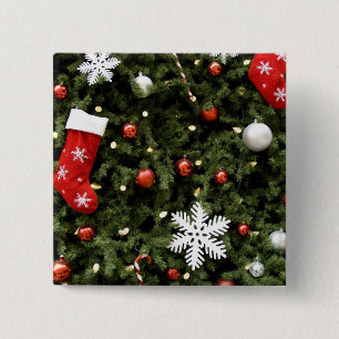 Noord-Amerika. kerstversieringen op boom. 2 Vierkante Button 5,1 Cm