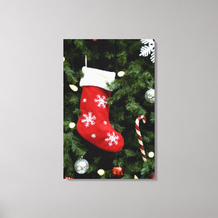 Noord-Amerika. kerstversieringen op boom. 3 Canvas Afdruk