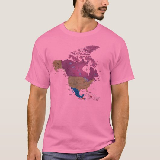 NOORD-AMERIKA MAP T-SHIRT (Voorkant)