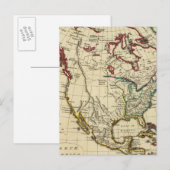 Noord-Amerika met grenzen Briefkaart (Voorkant / Achterkant)