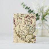 Noord-Amerika met grenzen Briefkaart (Staand voorkant)