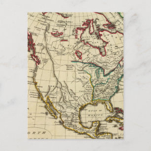 Noord-Amerika met grenzen Briefkaart