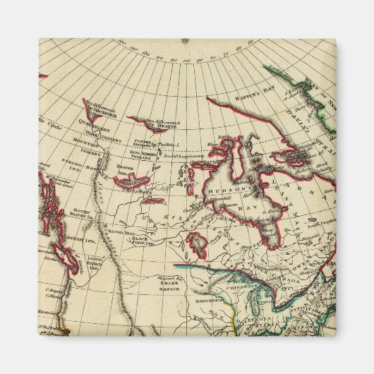Noord-Amerika met grenzen Magneet (Voorkant)