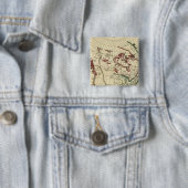 Noord-Amerika met grenzen Vierkante Button 5,1 Cm (In situ)
