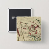 Noord-Amerika met grenzen Vierkante Button 5,1 Cm (Voorkant /achterkant)