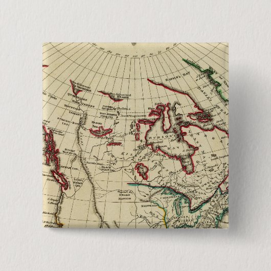Noord-Amerika met grenzen Vierkante Button 5,1 Cm (Voorkant)