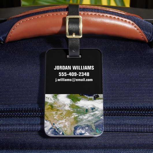 Noord-Amerika met rook zichtbaar op locaties. Bagagelabel (Voorkant Insitu 2)