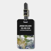 Noord-Amerika met rook zichtbaar op locaties. Bagagelabel (Voorkant verticaal)