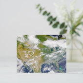 Noord-Amerika met rook zichtbaar op locaties. Briefkaart (Staand voorkant)