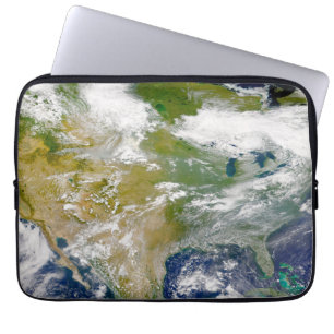 Noord-Amerika met rook zichtbaar op locaties. Laptop Sleeve
