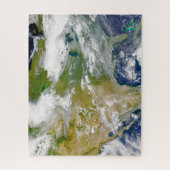 Noord-Amerika met rook zichtbaar op locaties. Legpuzzel (Verticaal)