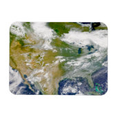 Noord-Amerika met rook zichtbaar op locaties. Magneet (Horizontaal)